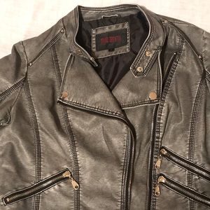 Grand Oriental Faux Leather Crop Jacket